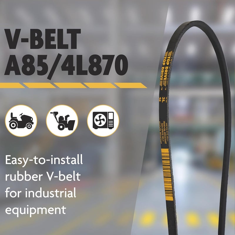 TOP DRIVE A85/4L870, A/4L, Classic Wrapped V-Belt, Rubber, 1/2" x 87" Outside Circumference - Image 2